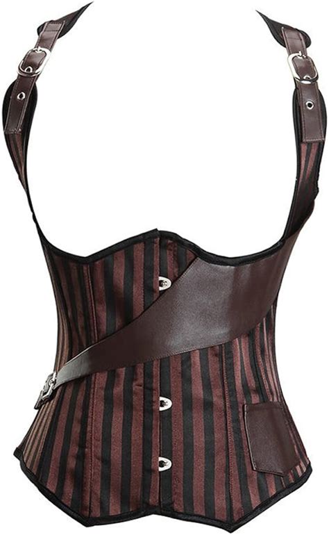 Jutrisujo Underbust Corset Steampunk Bustier Femmes Gothique Boned Vest