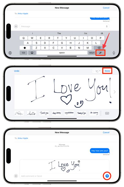 How to send a handwritten text in Messages on iPhone and iPad