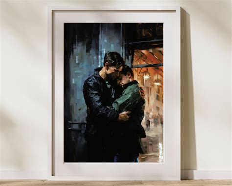 Gay Art Print Gay Couple LGBTQ Wall Poster Home Decor Wall Art Gay Painting Gay Gifts We