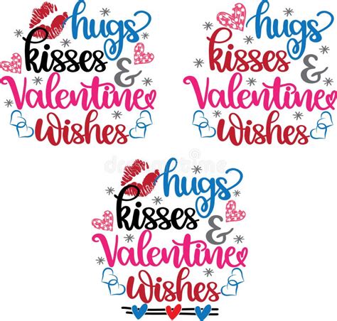 Hugs Kisses Valentine Wishes Stock Illustrations 154 Hugs Kisses