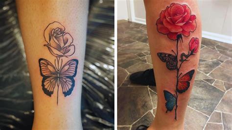 33 Stunning Rose With Butterfly Tattoo Designs For 2024 – Eye On Tattoos