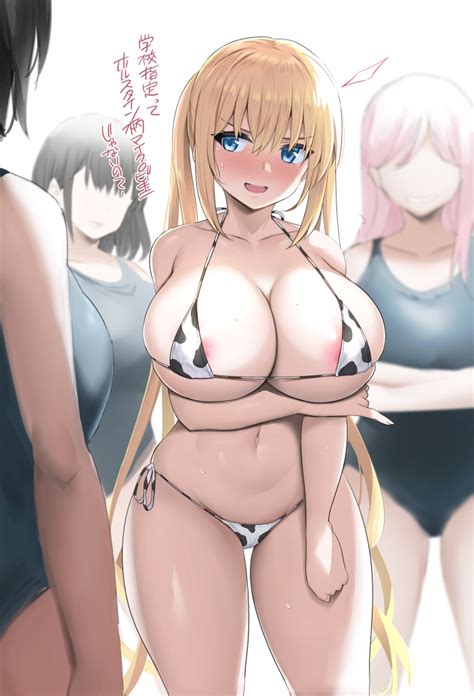 Rule 34 4girls Before Sex Big Breasts Bikini Blend S Blonde Hair Blue