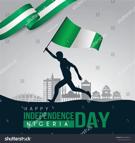 1st October Nigeria Independence Day Template Stock Vector Royalty