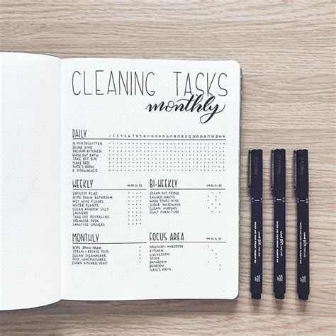 Bullet Journal Cleaning Tracker Ideas To Keep Your Home Bright And