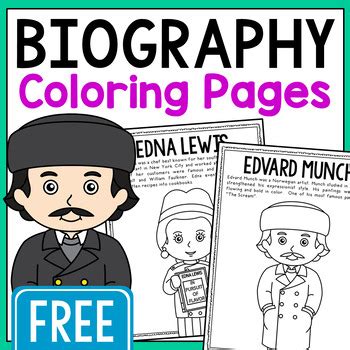 Edna Lewis And Edvard Munch Biography Coloring Pages Free Tpt