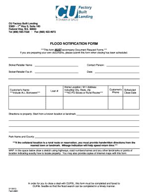 Fillable Online Flood Order Form CU Factory Built Lending Fax Email