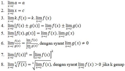 Limit Fungsi Rumus Macam Dan Contoh Soal