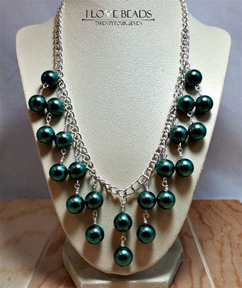 Items Similar To Emerald South Sea Shell Pearl Necklace Emerald Green