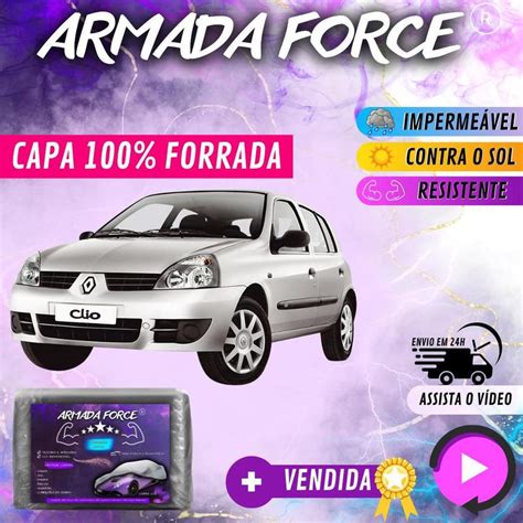 Capa Cobrir Carro CLIO HATCH 100 Forrada Armada Force 100 Impermeável