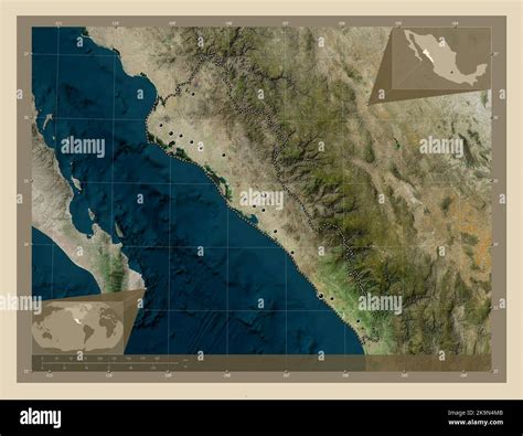 Sinaloa State Of Mexico High Resolution Satellite Map Locations Of