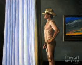 Nude Cowboy Delight In Looking Out Painting By Christopher Shellhammer Fine Art America