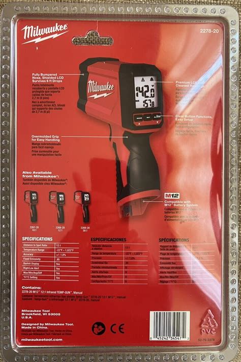 Milwaukee 2278 20 M12 12 1 Infrared Temp Gun Brand New 45242345472 EBay