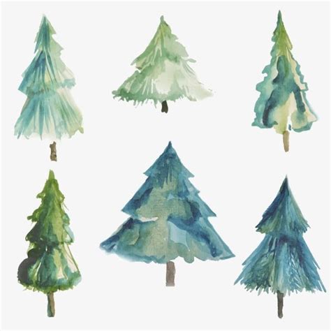 Christmas Tree Watercolor Clipart