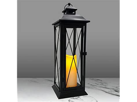 LumaBase Battery Operated Metal Lantern