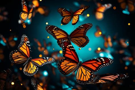 Premium Photo | Monarch butterflies flying