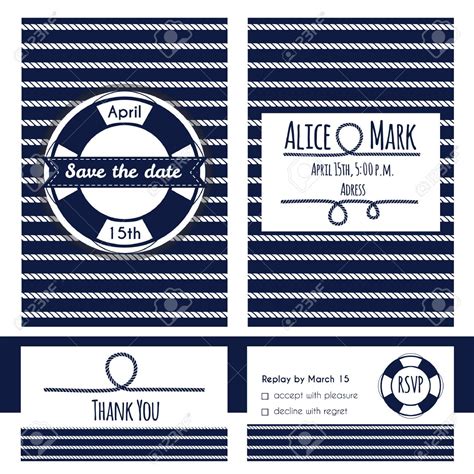 Creative Image Of Nautical Wedding Invitation Template