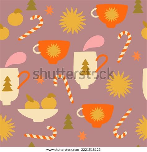 Retro Christmas Seamless Pattern S Style Stock Vector Royalty Free