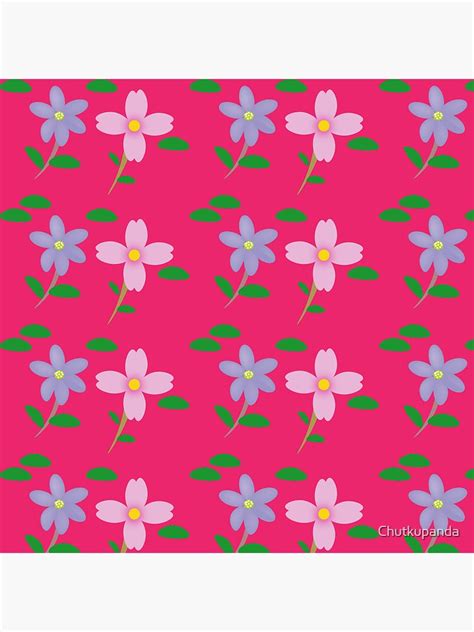 Pink Flower Pattern Sticker For Sale By Chutkupanda Redbubble