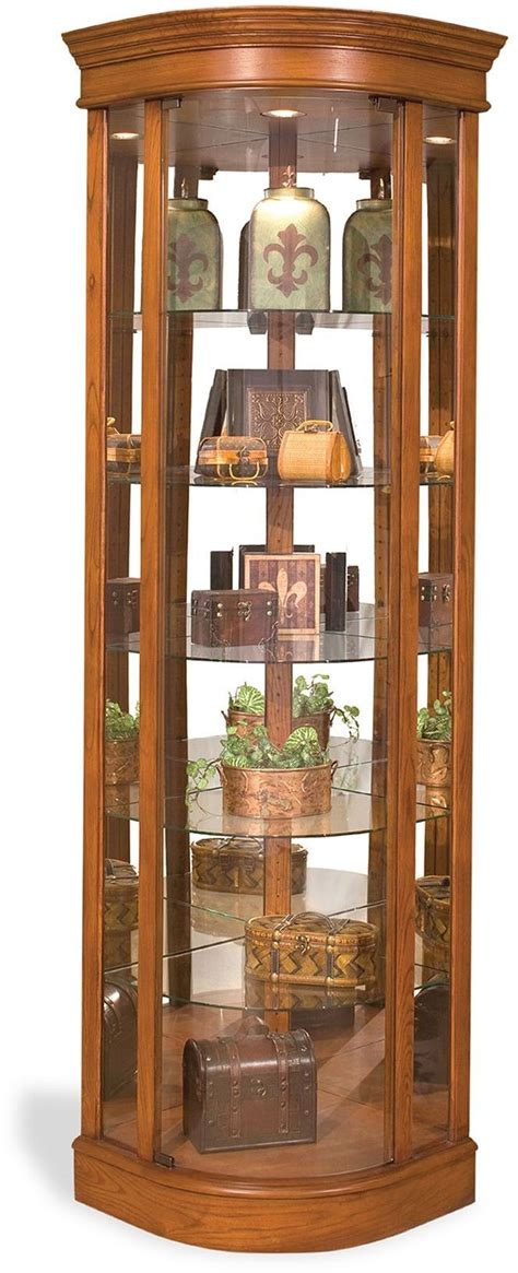 Lighthouse Old Oak Auberage Ii Curved Corner Curio Cabinet 15951 Philip Reinisch