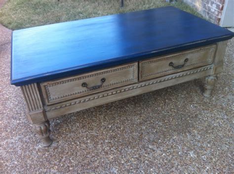 Chalk Paint By Annie Sloan Napoleonic Blue And Coco With Dark Wax