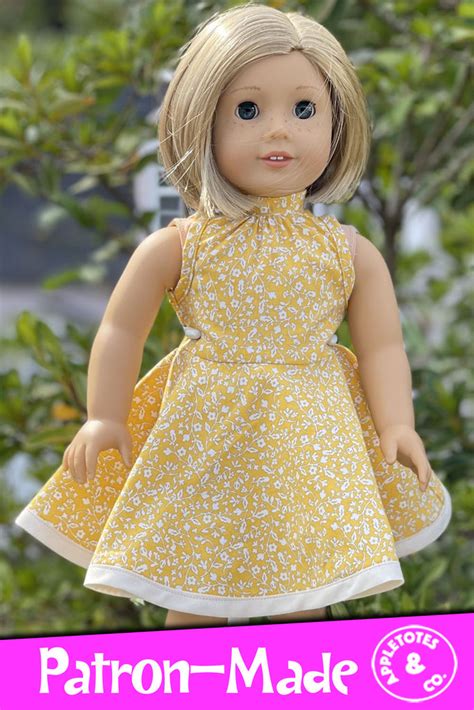 Sylvia Dress 18 Inch Doll Sewing Pattern Appletotes And Co