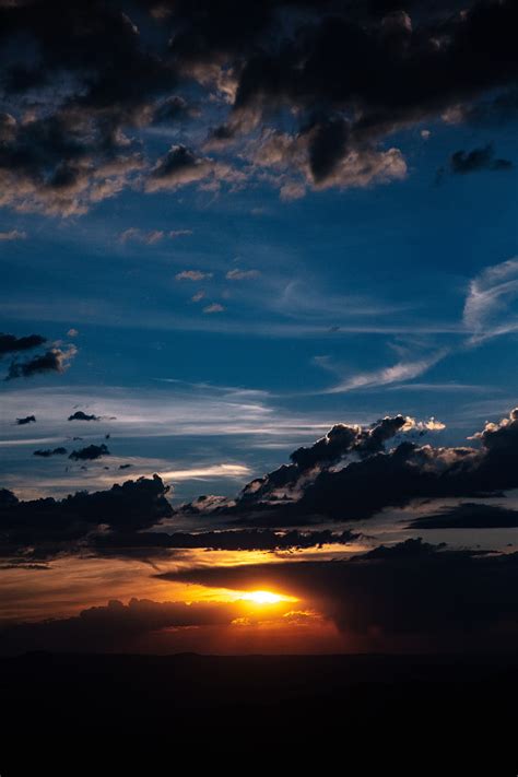 Sunset Clouds Sun Twilight Dark HD Phone Wallpaper Peakpx