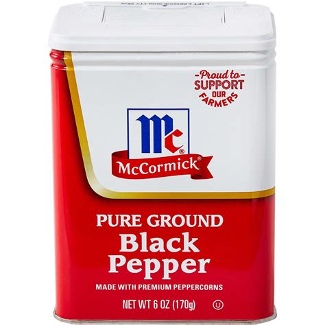 McCormick Black Pepper Pure Ground 6 Oz Walmart