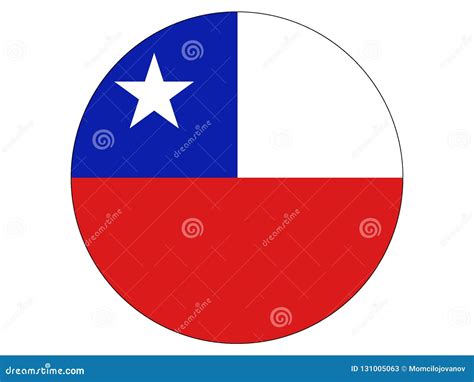 Bandeira Redonda Do Chile Ilustração Do Vetor Ilustração De Isolado