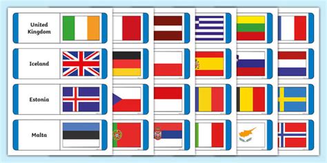 European Flags Loops Cards Lehrer Gemacht Twinkl