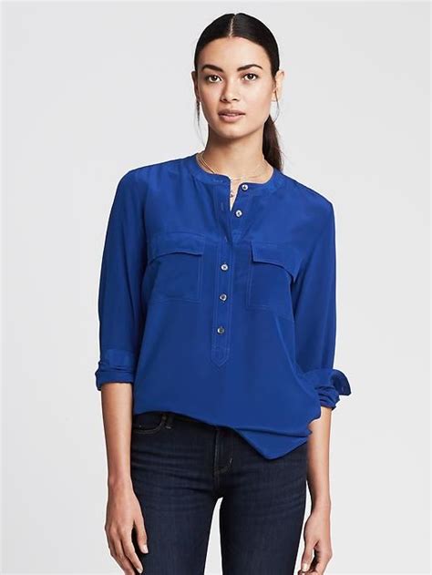 Dark Silk Popover Blouse Product Image Popover Blouse Clothes