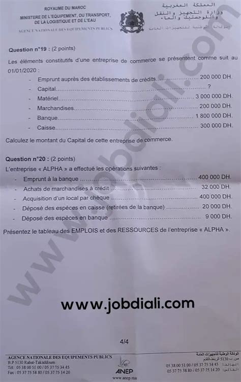 Exemple Concours Administrateurs 2ème grade Audit et Contôle de Gestion