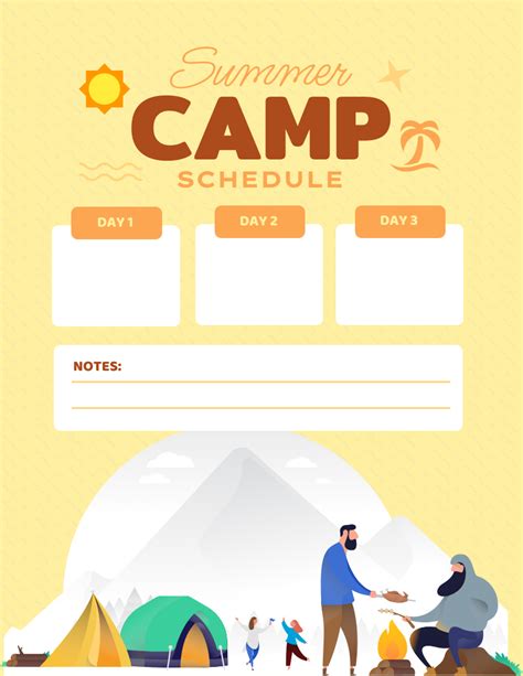 Summer Camp Calendar Template