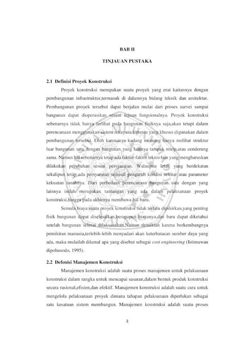 PDF BAB II TINJAUAN PUSTAKA 2 1 Definisi Proyek Konstruksieprints Umm