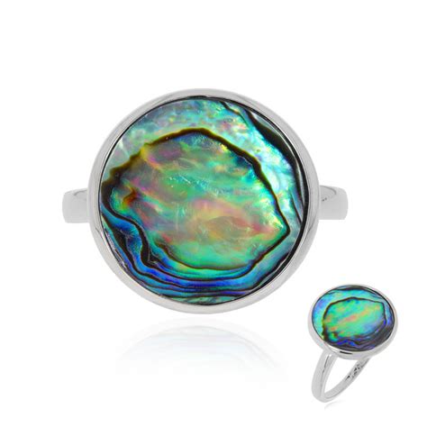 Schillernde Abalone Muschel Silber Ring Mm China Herkunft