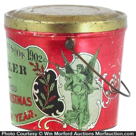 Antique Advertising Christmas Holiday Candy Pail • Antique Advertising