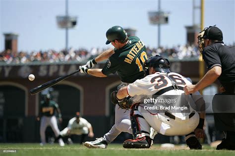 Oakland Athletics Scott Hatteberg In Action Vs San Francisco Giants