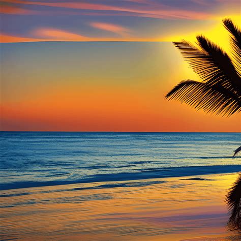 Beach Sunset Palm Tree Fireworks Photograph · Creative Fabrica