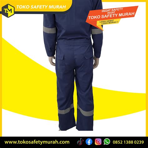 Wearpack Safety Coverall Terusan Imj Biru Dongker Bahan American Drill