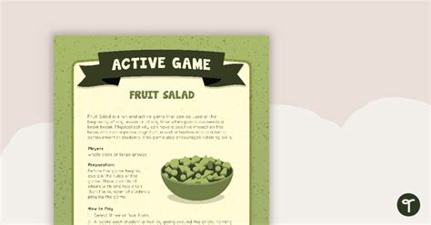 Fruit Salad Active Game Teaching Resource | Teach Starter