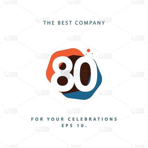 80 Year Anniversary Vector Template Design Illustr