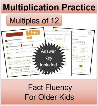 Multiplication Groups Of Fact Fluency Guided Practice Set