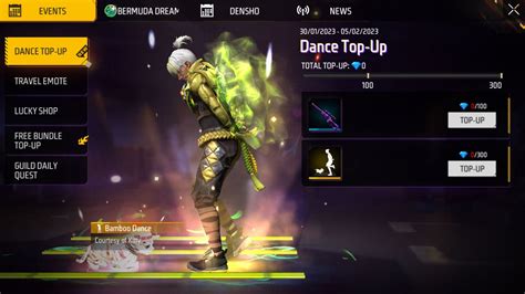 Free Fire Max Dance Top Up Event Get Free Mythic Bamboo Dance Emote