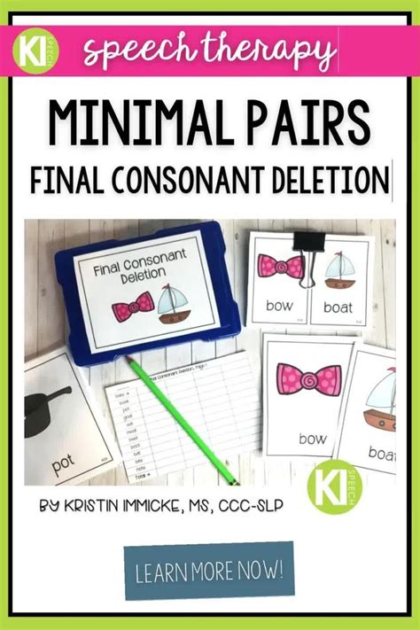 Minimal Pairs For Final Consonant Deletion Printable Cards For Speech Therapy [video] [video