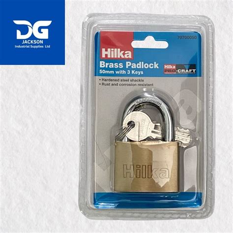 Hilka Heavy Duty 50mm Brass Security Padlock 3 Keys Shed Garage Doors