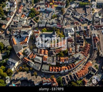 Luftaufnahme alte Stadt Lüdenscheid mit der Kirche des Erlösers