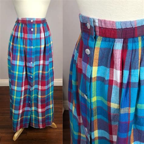 Vintage 1970 S 1980 S Liz Claiborne Plaid Multicolore Gem