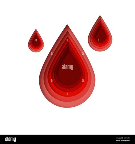 Red blood drop paper cut style. Dripping blood. Vector Stock Vector Image & Art - Alamy