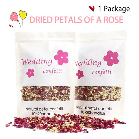 1L Natural Wedding Confetti Dried Flower Rose Petals Pop Wedding