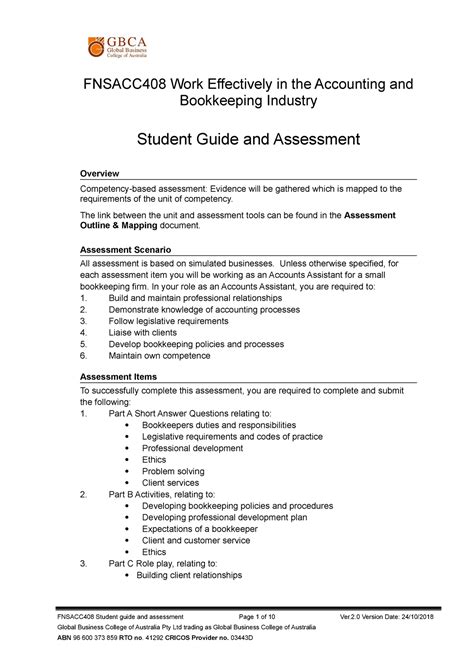 Fnsacc Student Assessment Fnsacc Work Effectively In The