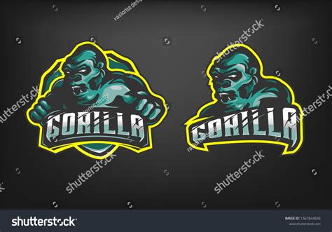 Gorilla Esport Mascot Logo Stock Vector Royalty Free